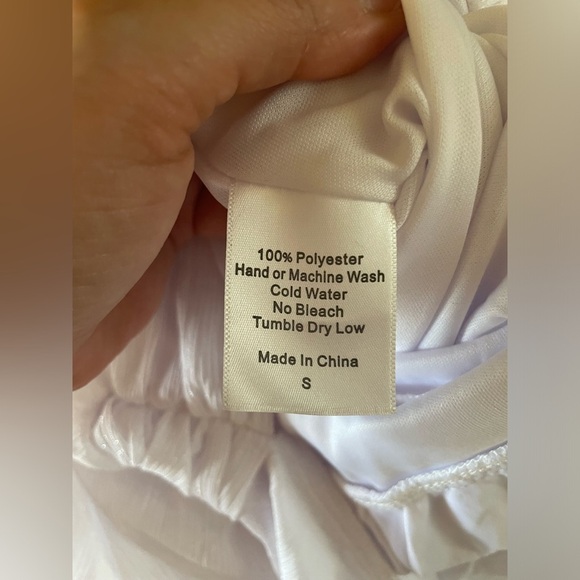 LUCY IN THE SKY Womens style NEIA RUFFLE white flowy dress small - Picture 8 of 8